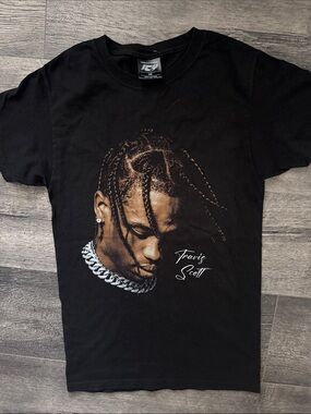 Icy Travis Scott Black Cotton T-Shirt Size XS